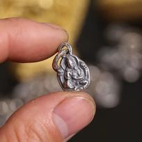 Tibetan Green Tara Tsa-tsa Pendant: Versatile Buddhist Talisman & Cultural Item DIY Jewelry Set beige