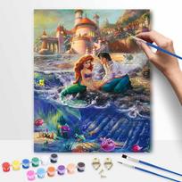 Disney Ariel Oil Painting Art Set Home Wall Decor Handmade Gift under sea magical Ariel and Eric castle scene 40x50cm