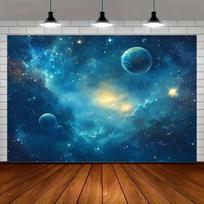 Space Nebula Galaxy Tapestry Wall Hanging Cosmic Universe Planet Decor Astronomy Art 180x230cm 100X150CM blue