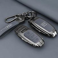 Audi 8V cinko lydinio automobilio rakto dėklas dangtelis apvalkalas Audi A3 A4 B9 A6 C8 A7 S7 4K A8 D5 S8 Q7 Q8 SQ8 E-tron 2018 2020 2021 2022 2023 raktų pakabukas black