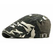 Spring And Summer Cotton Print Beret Newsboy Caps Men Flat Cap Women Painter Hats 20 55-61cm adjustable black