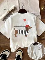 Mielas takso šuo grafinis marškinėlis Juokingas taksų mylėtojo dovana T-shirt Atsitiktinis vasaros trumpomis rankovėmis viršus Madingi gatvės drabužiai XL white
