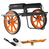 VEVOR Kayak Cart, 149.7 kg Load Capacity, Canoe Cart Dolly with 38.1 cm Solid Rubber Tires & Kickstand 77 x 49.5 x 42.5 cm