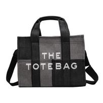 European & American Style Denim Canvas Crossbody Tote for Women - Versatile, Large Capacity Single Shoulder Handbag gray