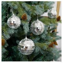3Pcs Mirror Disco Balls Xmas Tree Decoration Set for Celebration Anniversary gray