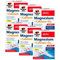 Doppelherz Makaldi Magnesium Calcium Vitamin D3 120-day supply, 20 packets x 6 boxes (German domestic version), 20 tablets, 6 pcs