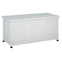 Lauko sandėliavimo skrynios medinė sandėliavimo skrynios 283L 2 grandinės 127 x 56 x 60 cm baltos 127 x 56 x 60 cm