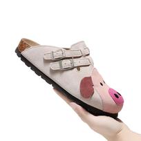 Nauji Mieli Kiaulės Batai Unisex Moterims Vyrams Mules Šlepetės Rudos Spalvos 2 Dirželiai Uždara Nosimi Mules Batai 41 white