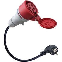 Premium-High Current CEE 16A Plug To Schuko,Adapter, 5-Pin 16A To 16A Conversion EU Standard 230V EU PLUG brown