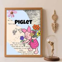 Disney Diamond Art Painting Piglet Home Wall Decor Crafts Adult/Beginner Gift Ideas Creative Home Decor Round 20x30cm white
