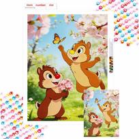 Disney diamond painting handmade diy mosaic Chip n Dale cartoon character rhinestone kit home decoration gift Round 50x70cm