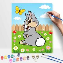 Disney Thumper Rabbit Butterfly Oil Paint Hand Painting Art Kit. Home Decor Gift 50x70cm beige