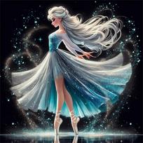 Disney 5D Diamond Painting Dancing Princesses Cross Stitch Mosaic Kit Home Decoration Wall Sticker DIY Handmade Gift Round 20x20cm