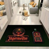 Jagermeister logotipas elnio emblema alkoholio butelis tamsiai žalia spausdinimo zona kilimėlis baro stiliaus neslystantis stačiakampis grindų kilimėlis vyro urvas žaidimų kambarys namų dekoras kilimas 60x90cm( 23x35in )