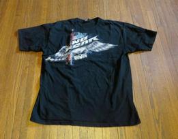 Unisexs Vtg 90s No Fear Skull Wings Logo Black Tshirt Sz L S gray