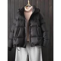 Autumn Winter Fluffy White Duck Down Coat Fashion Thick Warm Top Clothes Women Hooded Solid Puffer Jacket Female 4XL juoda