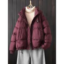 Autumn Winter Fluffy White Duck Down Coat Fashion Thick Warm Top Clothes Women Hooded Solid Puffer Jacket Female 5XL raudona