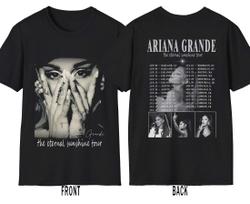 Ariana Grande Eternal Sunshine Tour  Concert Tshirt Unisex Women Summer  Cotton Clothing Casual Fashion Short Sleeved Top S gray