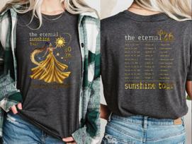Ariana Grande Eternal Sunshine Tour  Concert Tshirt Unisex Women Summer  Cotton Clothing Casual Fashion Short Sleeved Top 2XL gray
