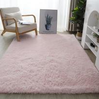60x120cm kilimas Purus minkštas dirbtinio kailio kilimas svetainei, neslystantis takelis, minkštas pliušinis kilimas miegamajam, namų dekoras 60x120cm rožinė