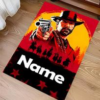 Custom personalization Red Dead Redemption Print Area Rug - Soft, Washable Non-Slip Indoor Mat,Living Room,Home&Office Decorative Rug 80cmx120cm black