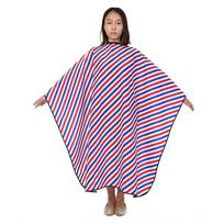 Waterproof Oilproof Salon Haircut Cape Barber Hairdressing Wrap Red   White   Blue(Pinstrip) blue