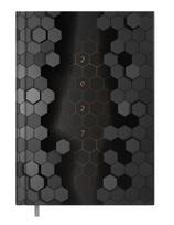 Darbo kalendorius Timer Week Hexagon, A5, juoda sp./pilka sp., 21.5 cm x 15.5 cm