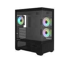 Zalman CHRONIX V2 ATX Mid Tower kompiuterio korpusas su 3 × 120 mm ARGB ventiliatoriais, juodas