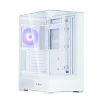Zalman P40 PRISM PLUS ATX Mid Tower kompiuterio korpusas su 3 × 120 mm ARGB ventiliatoriais, baltas