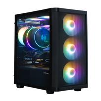 Zalman M4 SE mATX Mini Tower kompiuterio korpusas su 6 × 120 mm FRGB ventiliatoriais, juodas