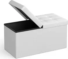 SONGMICS sulankstomas suoliukas su daiktadėže, 76 x 38 x 38 cm, 300 kg, LSF45WT