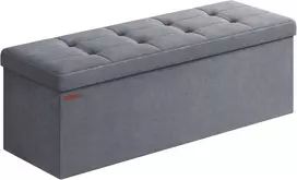 SONGMICS sulankstomas daiktadėžės suoliukas su aksominiu apmušalu, 131 l, LSF277G01
