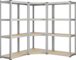 SONGMICS kampinis metalinis stelažas su 4 lentynomis, 160 x 160 x 160 cm, GLR056E03
