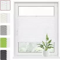 WOLTU plisuota langų roleta be gręžimo 100 x 130 cm, balta, 4250367022566