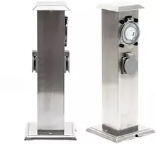 Wiltec lauko elektros lizdų stulpelis su 2 lizdais, mechaniniu laikmačiu ir IP44, 61353