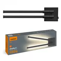 LED sieninis šviestuvas, 10W 1000Lm 3000-6000K IP20 VIDEX VL-WL042-10CB | juoda – matinis juodas rėmelis su fonine šviesa ir reguliuojamu tonu