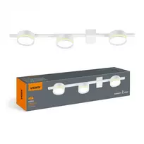 Lubinis šviestuvas LED lubų lempa GX53 lemputėms, max 3x30W IP20 VIDEX VL-SPF32-3W | balta – trijų lempučių baltas rėmas lanksčiam apšvietimui