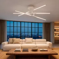 Lubinis šviestuvas LED lubų lempa, 40W 4100Lm 3000-6000K IP20 VIDEX VL-CLD013-42CW | balta – trijų lygių dizainas su iki 270° pasukamais elementais formai keisti