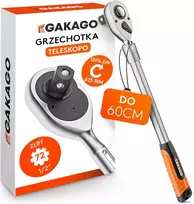 Gakago teleskopinis 1/2 col. reketinis raktas iki 60 cm, 72 dantų, 615 Nm Teleskop Knarre_450-600