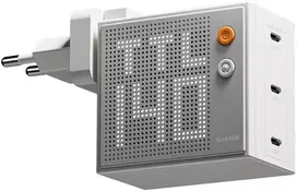 SHARGE Pixel 140 GaN Charger, 140W, 3x USB-C, Dot Matrix Ekranas - baltas