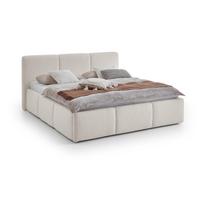 Dramblio kaulo spalvos dvigulė lova audiniu dengta be grotelių 180x200 cm Merida – Meise Möbel