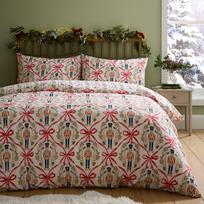 Natūralios spalvos viengulė patalynė 135x200 cm Christmas Nutcracker Bows – Catherine Lansfield