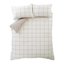 Kreminės spalvos/taupe spalvos iš flanelės viengulė patalynė 135x200 cm Brushed Regal Check – Bianca