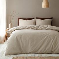Taupe spalvos viengulė patalynė 135x200 cm Cotton Rich Narrow Woven Stripe – Pineapple Elephant