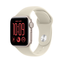 Apple Watch SE 3 (2026) GPS 40mm Starlight Aluminium Case with Sand Sport Band S/M Starlight