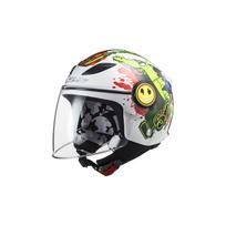 LS2 OF602 FUNNY CROCO GLOSS WHITE atviras šalmas