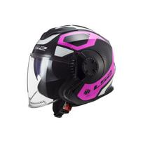 LS2 OF570 VERSO MARKER MATT BLACK VIOLET atviras šalmas