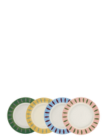 Anna + Nina - Dreamy Breakfast Plate Set Of 4 - Stalo serviravimo rinkinys - Marga / raštuota