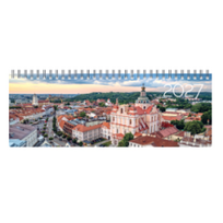 Horizontalus stalo kalendorius MEMO CARD VILNIUS 2027m., laminuoto kartono viršeliu