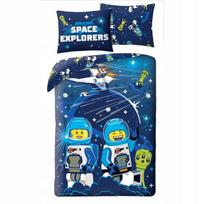 Vaikiškos patalynės komplektas 140x200 cm Lego City Astronautas Mėlyna Mikrofibra